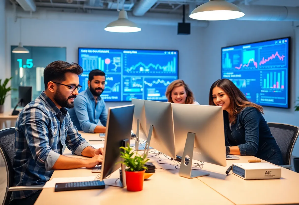 Entrepreneurs collaborating on cybersecurity solutions