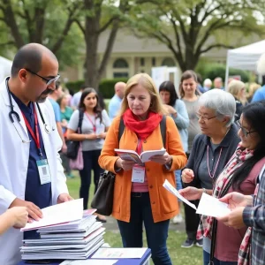 Community members participating in an Alzheimer’s awareness event