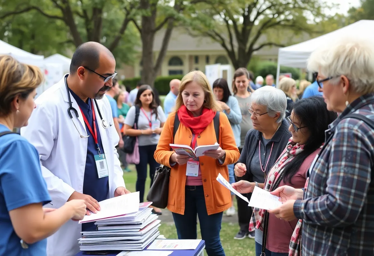 Community members participating in an Alzheimer’s awareness event