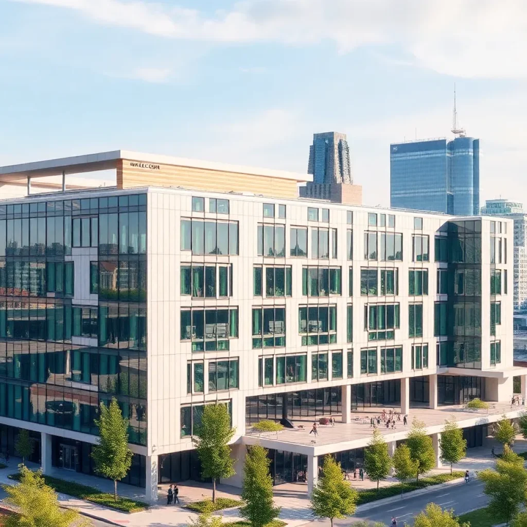 Modern civic building in Albuquerque emphasizing sustainable design