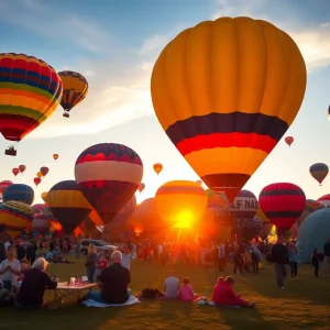 Colorful hot air balloons at Albuquerque Balloon Fiesta