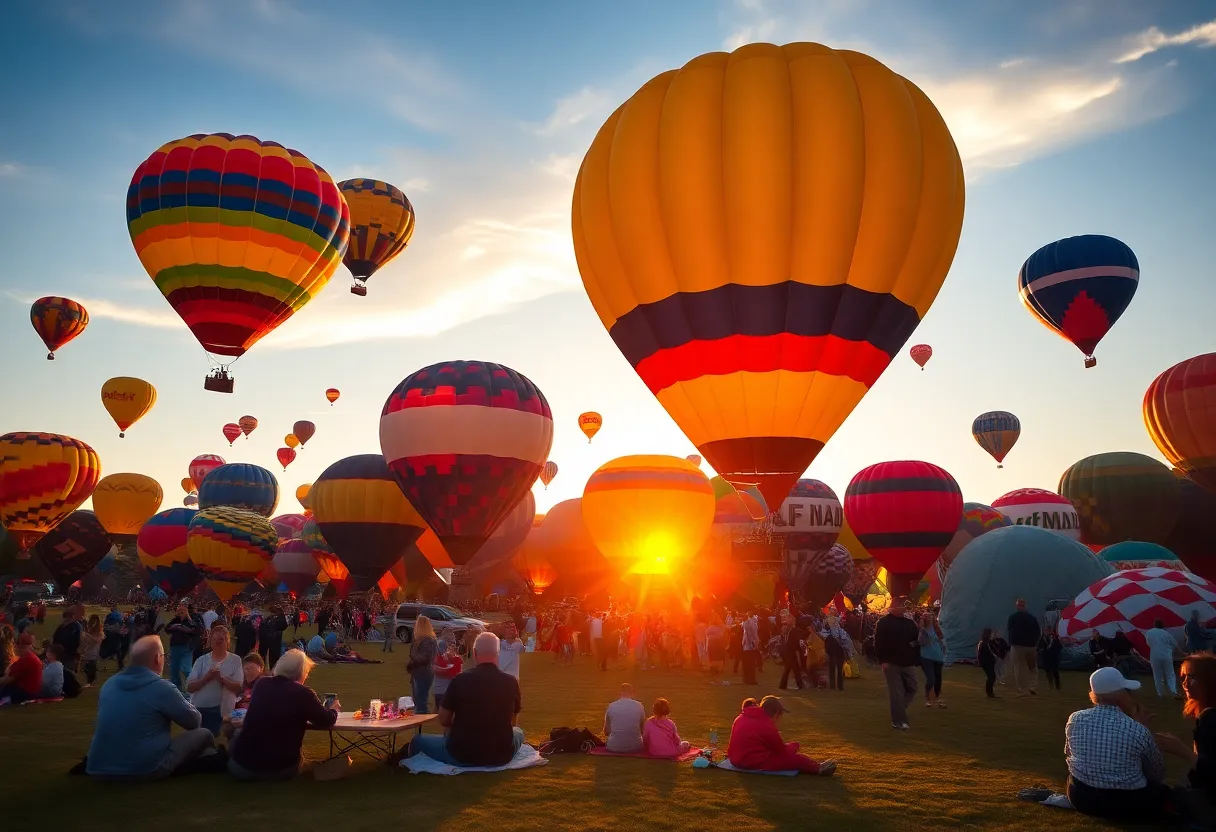 Colorful hot air balloons at Albuquerque Balloon Fiesta