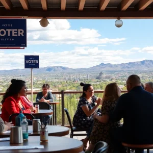 Community members engage in conversation during the Albuquerque City Council election.