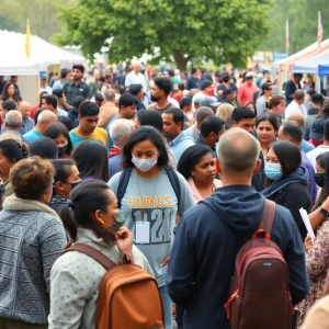 Community members receiving assistance at the Albuquerque fair
