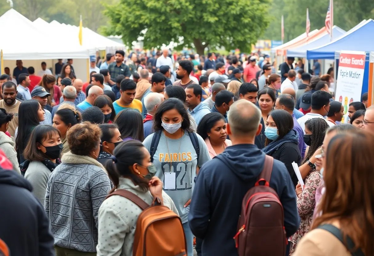 Community members receiving assistance at the Albuquerque fair