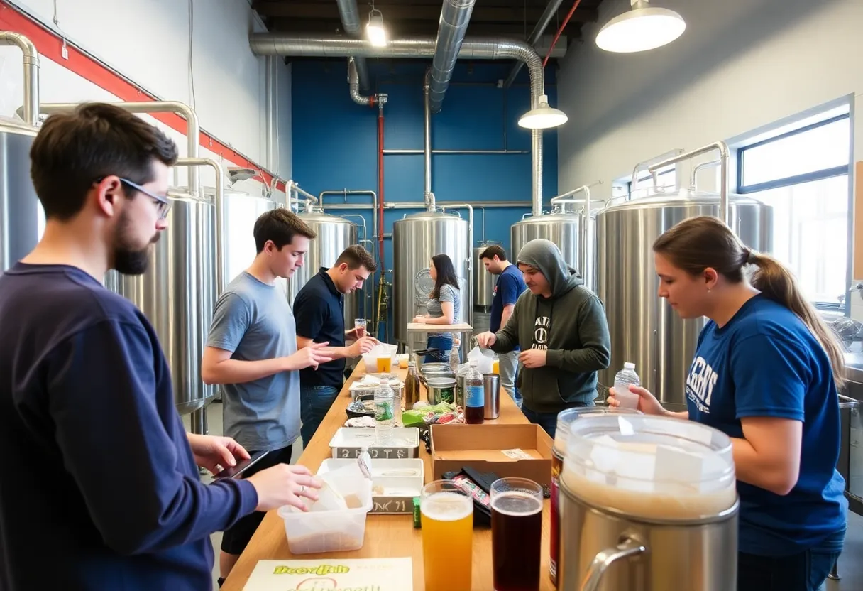 Students training in a craft brewery setting in Albuquerque
