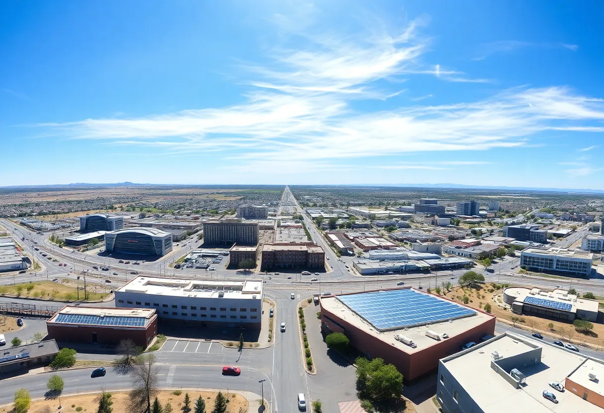 Panoramic view of Albuquerque showcasing economic growth and modern infrastructure.