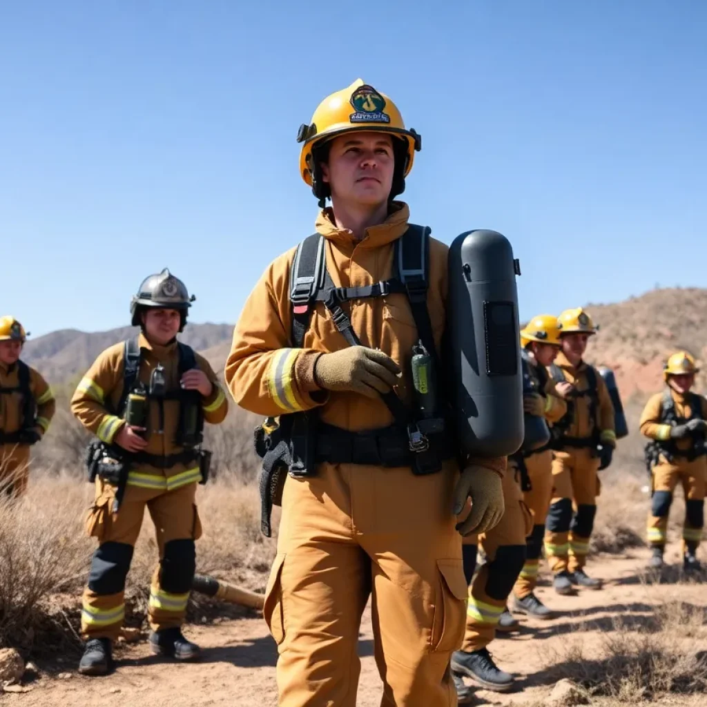 Firefighters training for wildfire response in Albuquerque