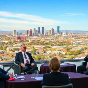 Business leaders at a trade forum discussing energy and technology collaborations