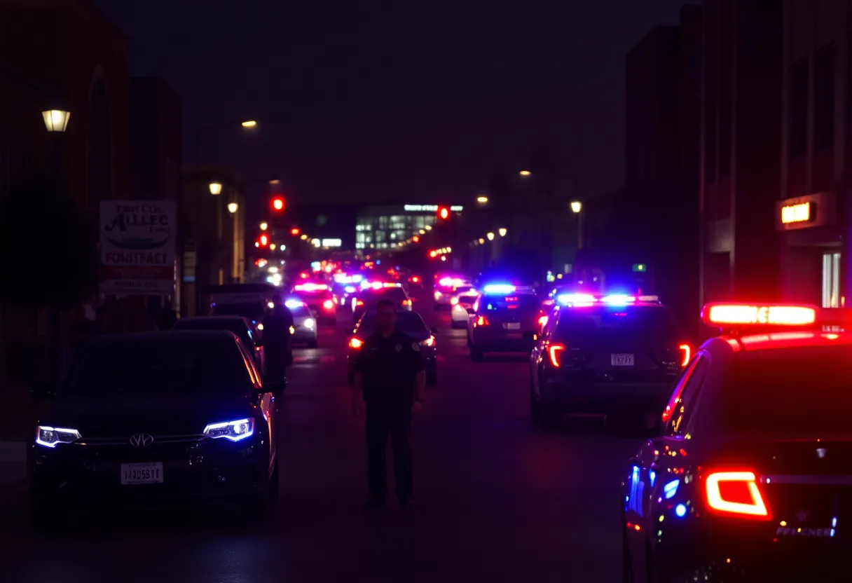 Emergency services responding to a shooting scene in Albuquerque.