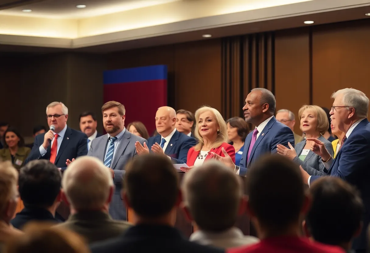 Candidates expressing their views during the Albuquerque mayoral debate.