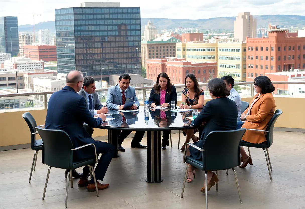 Candidates discussing economic and public safety issues at a roundtable in Albuquerque