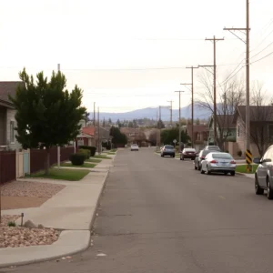Serene view of an Albuquerque neighborhood with parked cars