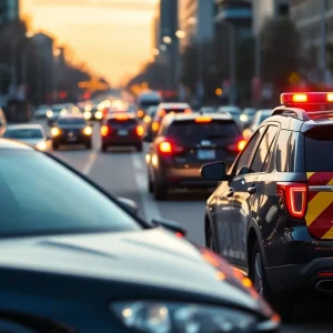 Albuquerque police patrol car involved in a collision on Coors Boulevard