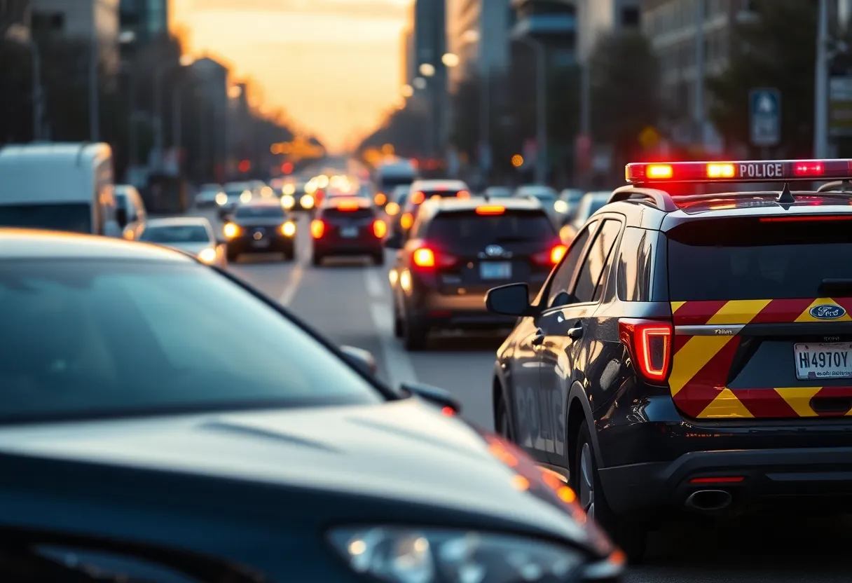 Albuquerque police patrol car involved in a collision on Coors Boulevard