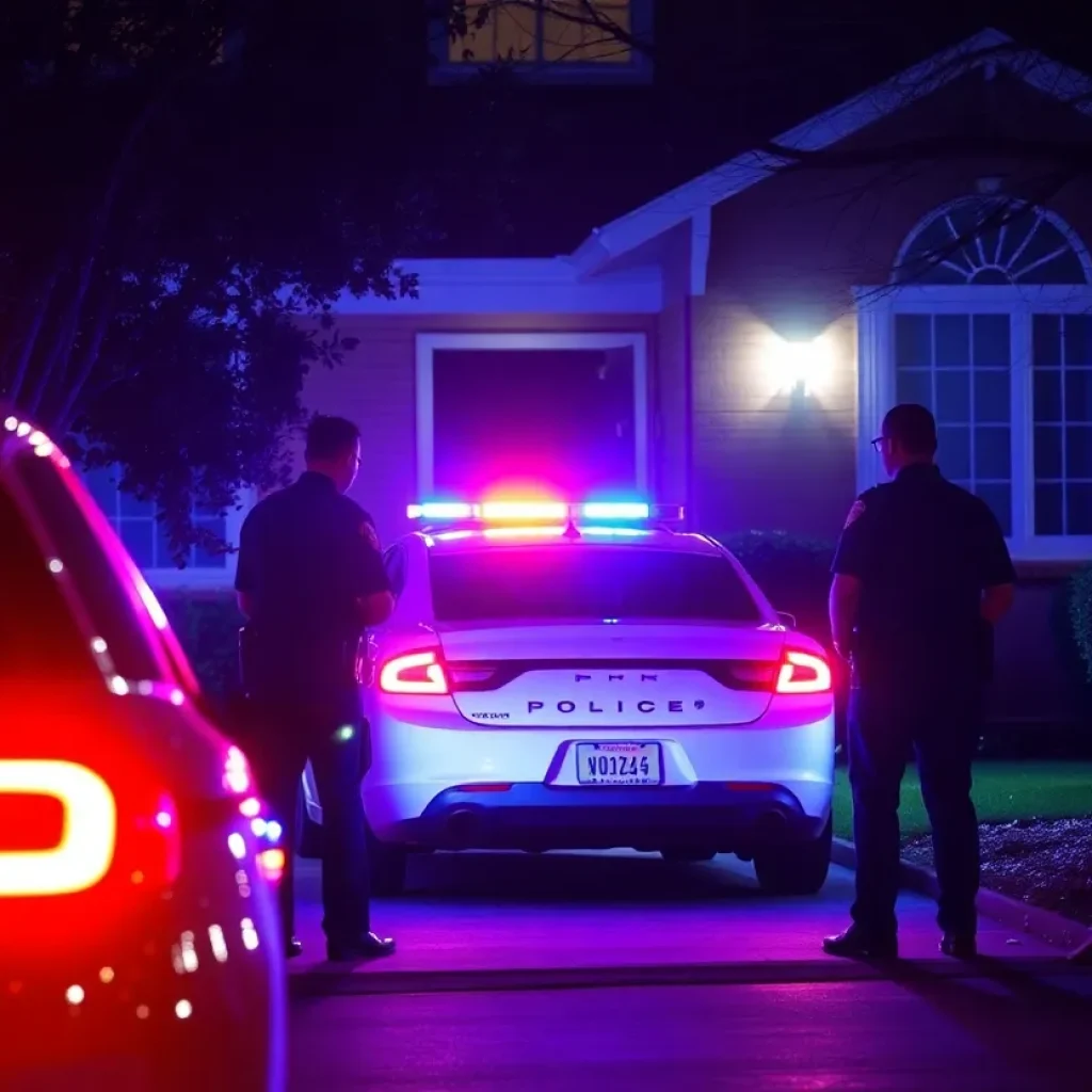 Police officers responding to a domestic violence incident