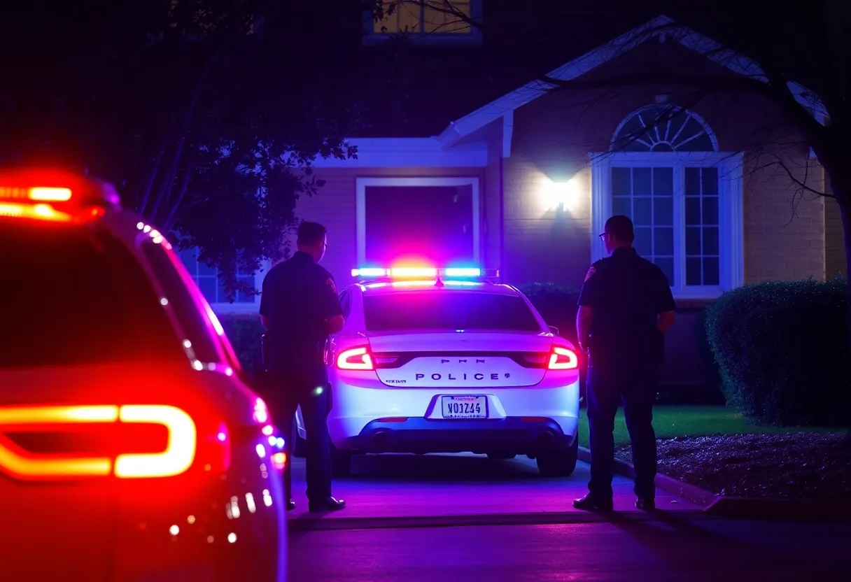 Police officers responding to a domestic violence incident