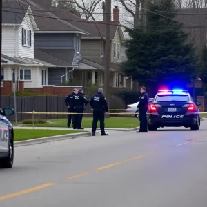 Police at the scene of a shooting investigation in Albuquerque