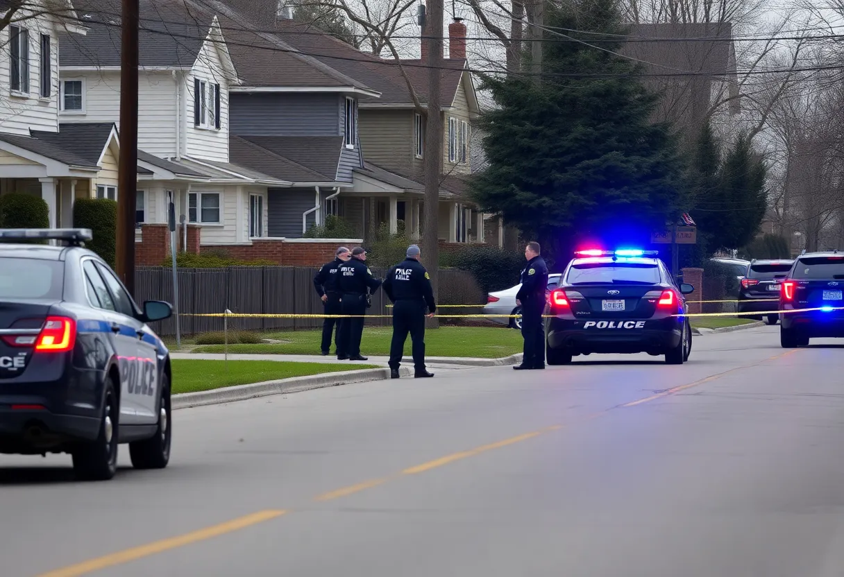 Police at the scene of a shooting investigation in Albuquerque