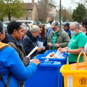 Residents of Albuquerque participating in the Prescription Drug Take Back Day, dropping off unused medications.