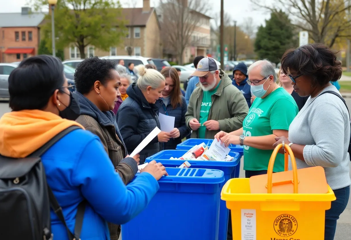 Residents of Albuquerque participating in the Prescription Drug Take Back Day, dropping off unused medications.