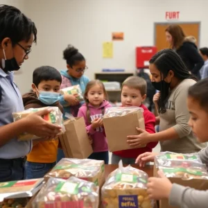Students at Albuquerque schools participating in emergency preparedness drills.