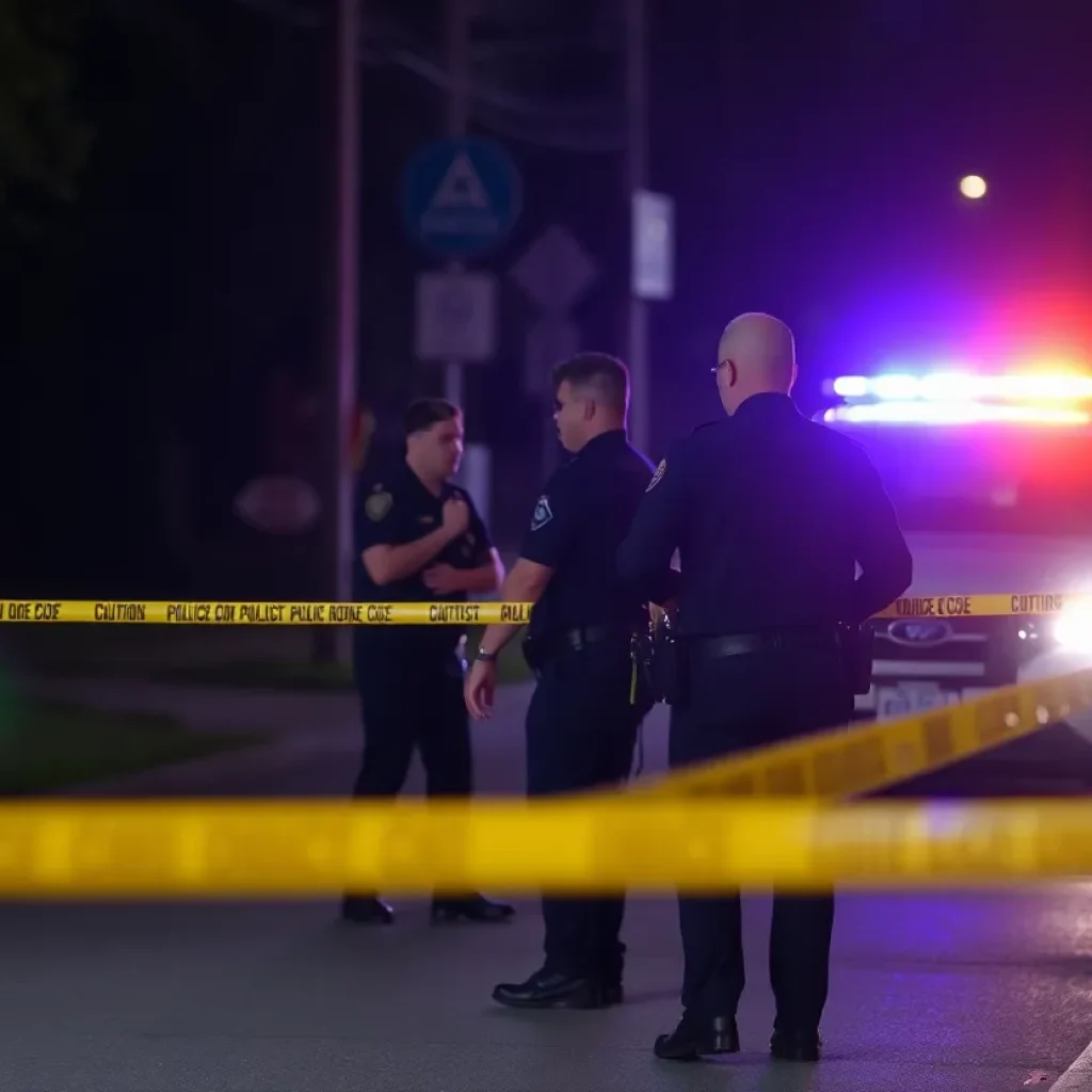 Police investigating a shooting scene near Carlisle Boulevard