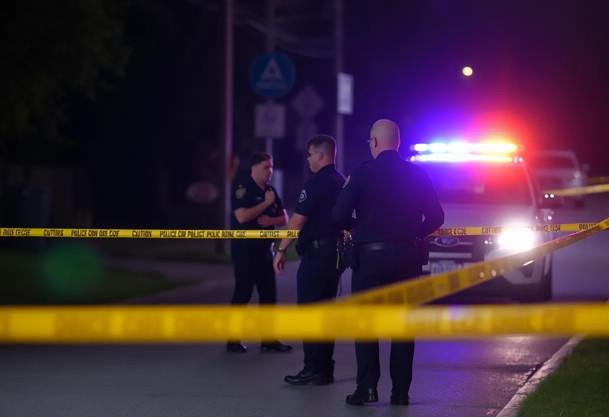Police investigating a shooting scene near Carlisle Boulevard