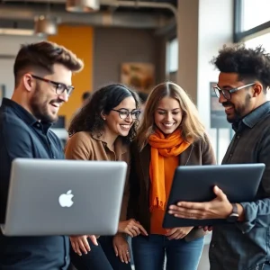 Team celebrating at a tech startup in Albuquerque