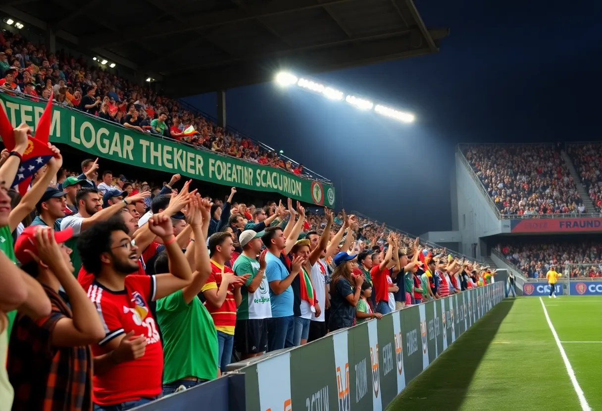 Fans at Albuquerque soccer tribute match