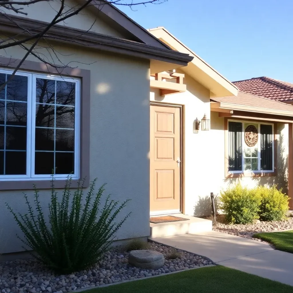 A beautiful home in Albuquerque with new windows showcasing improved energy efficiency.