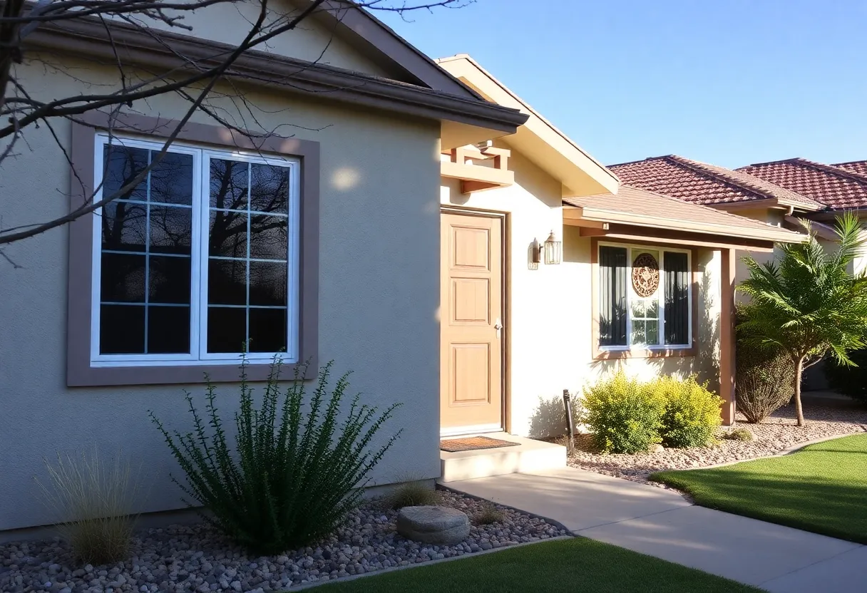 A beautiful home in Albuquerque with new windows showcasing improved energy efficiency.