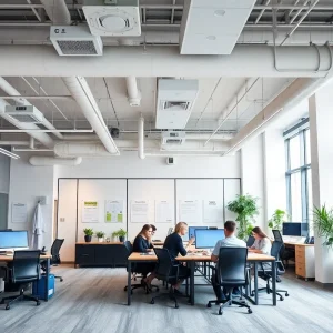 Office space showcasing employee safety resources