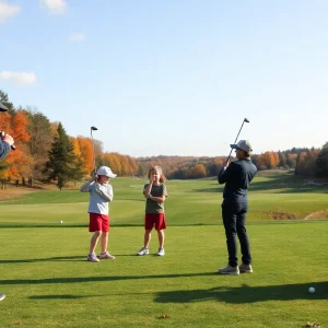 Young golfers participating in the Albuquerque Youth Golf Academy showcase at Black Mesa Golf Course.