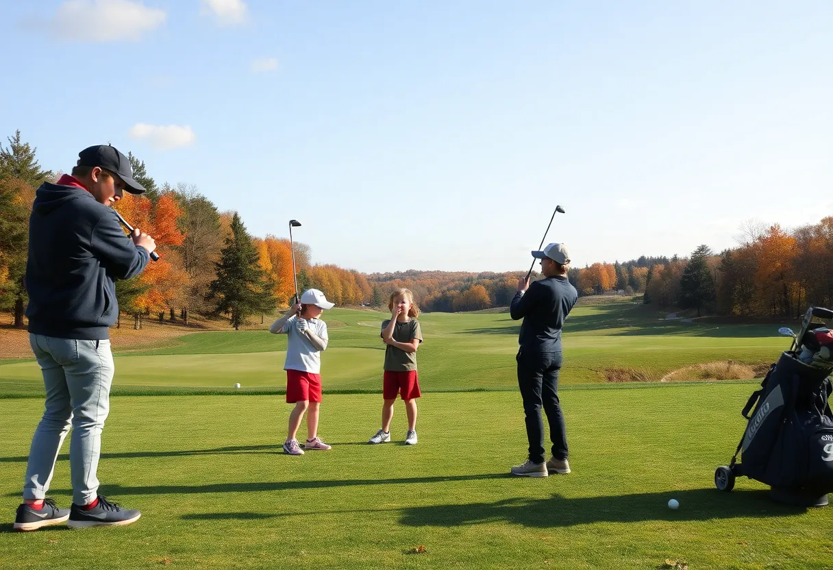 Young golfers participating in the Albuquerque Youth Golf Academy showcase at Black Mesa Golf Course.