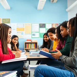 Students participating in an after-school tutoring session in Albuquerque.