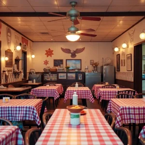 Interior of Annie's Soup Kitchen showcasing a vintage dining atmosphere.