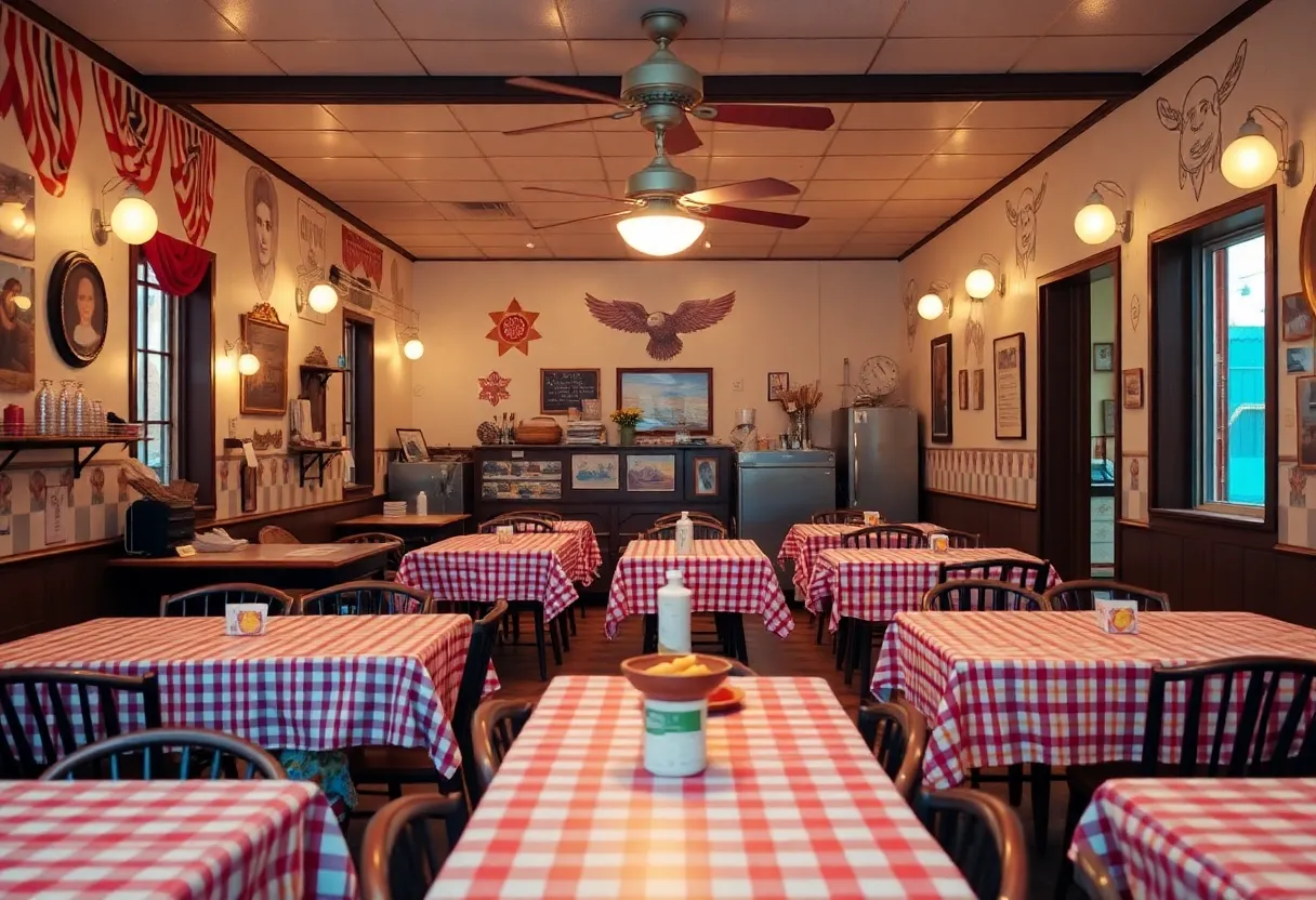 Interior of Annie's Soup Kitchen showcasing a vintage dining atmosphere.