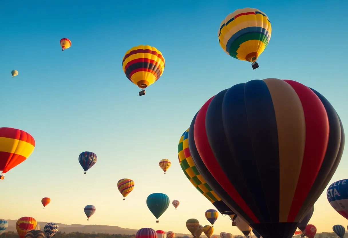 hot air balloons launching at the International Balloon Fiesta