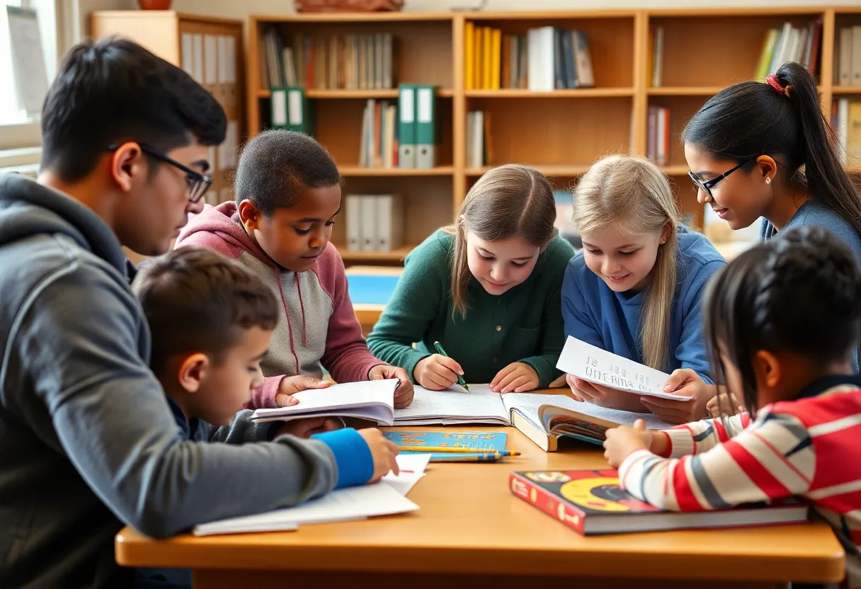 Students receiving after-school tutoring in Belen