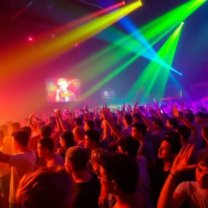 Crowd enjoying Benny Benassi's concert at Launchpad