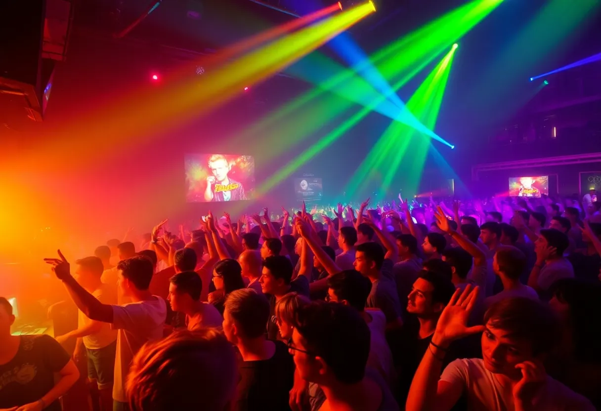 Crowd enjoying Benny Benassi's concert at Launchpad