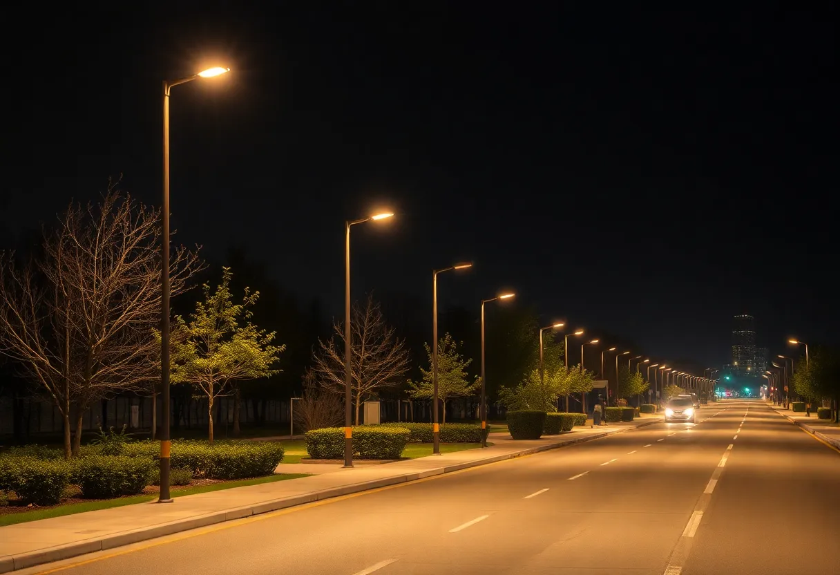 New energy-efficient street lighting installed along MDC frontage road