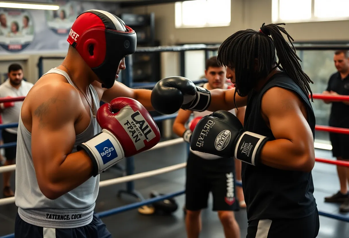 Local boxers training at a gym in Albuquerque