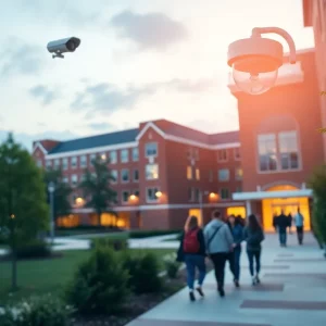 Enhanced security measures on a college campus