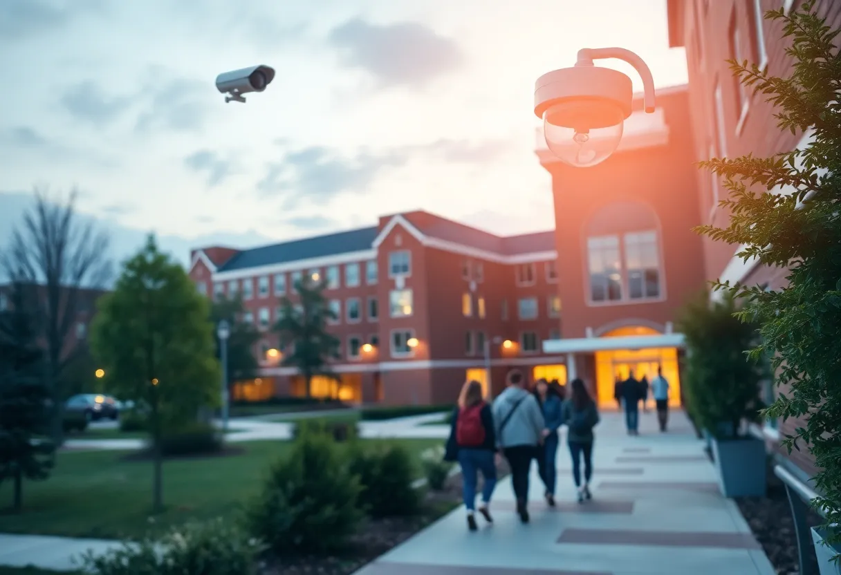 Enhanced security measures on a college campus