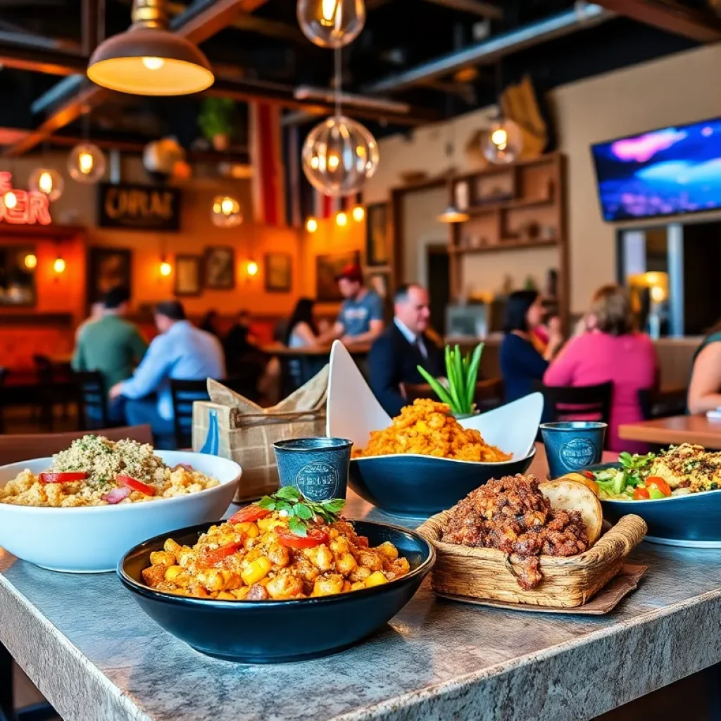 Diverse fusion dishes at an Albuquerque restaurant