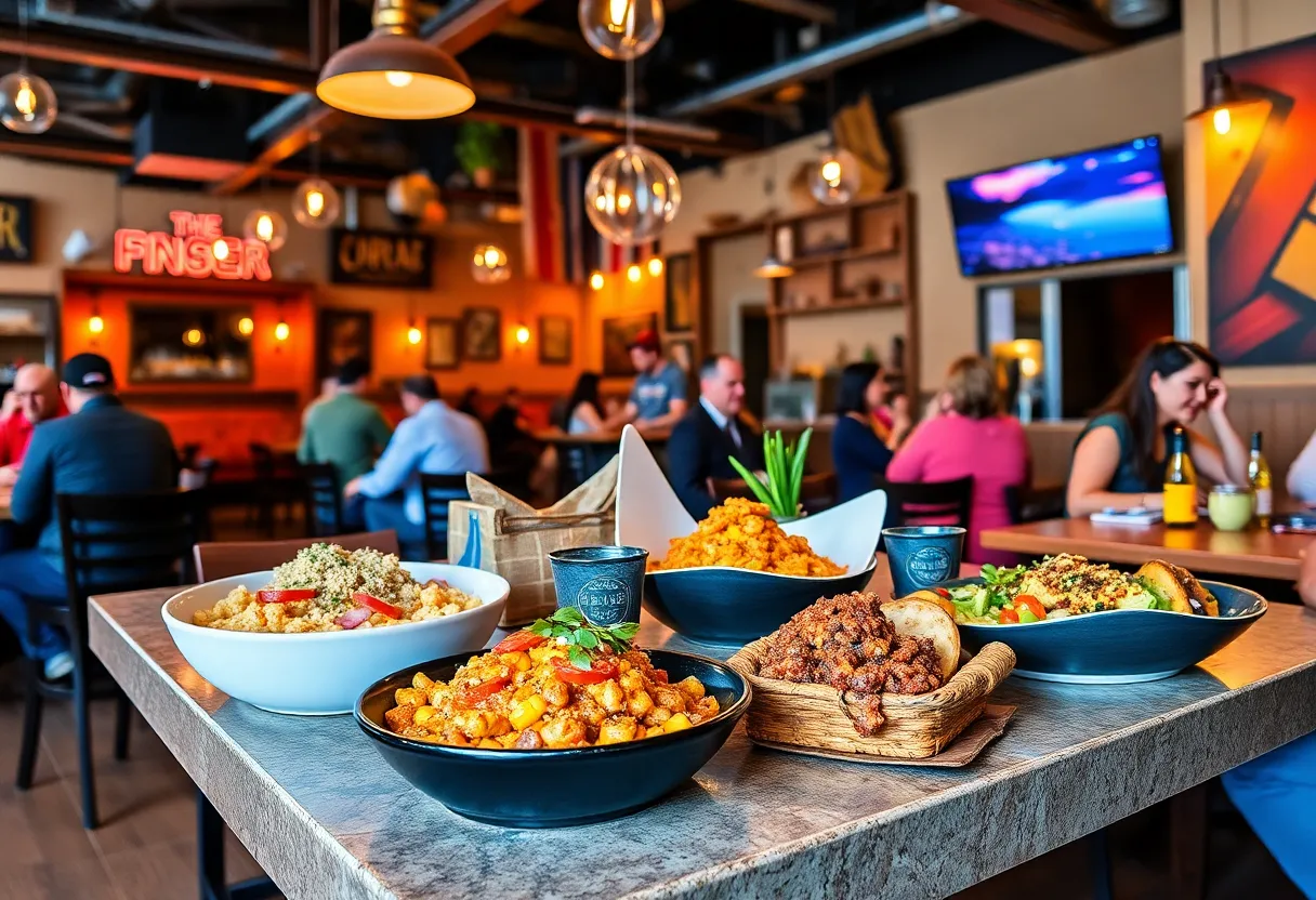 Diverse fusion dishes at an Albuquerque restaurant