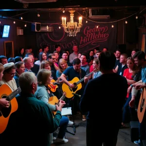Audience enjoying an acoustic performance at Launchpad