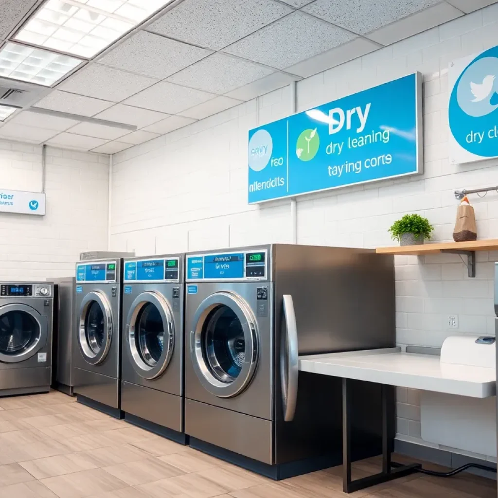 Exterior view of The Cleanery's new location in Albuquerque's Northeast Heights with eco-friendly features.